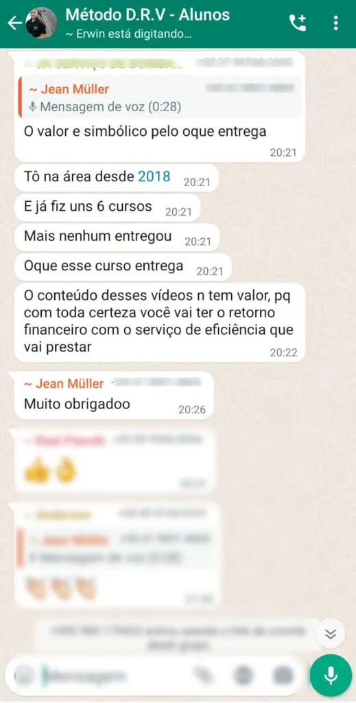 Curso metodo drv depoimentos